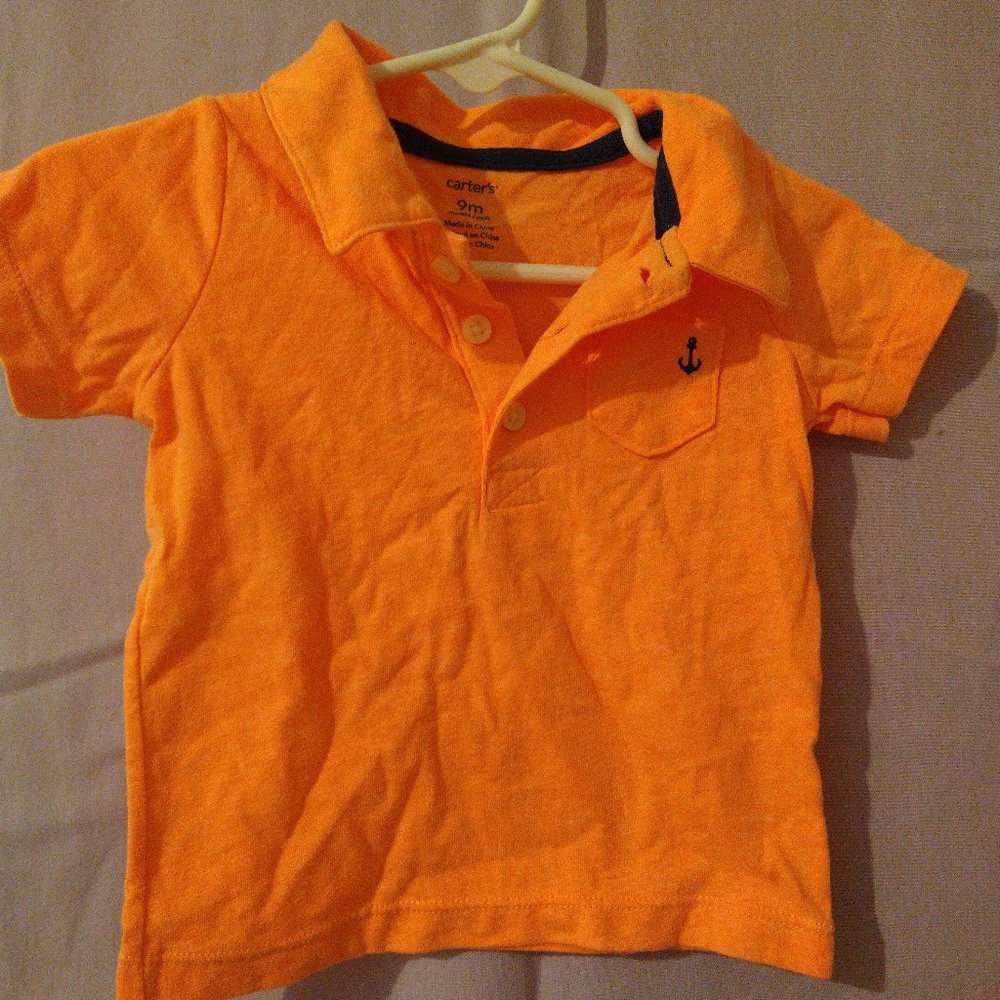 Infant collar button short sleeve tee, 9 month